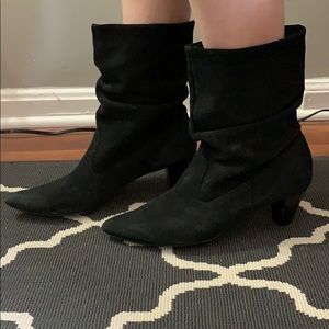 Brazilian suede pointy toe ankle boots